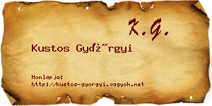 Kustos Györgyi névjegykártya