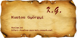 Kustos Györgyi névjegykártya