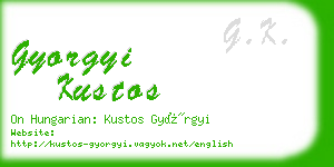 gyorgyi kustos business card